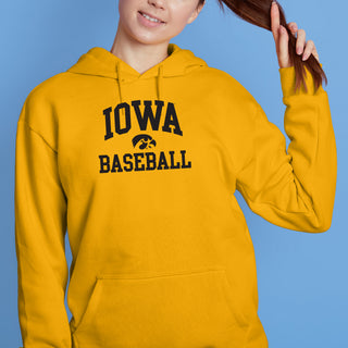 University Of Iowa Hawkeyes Arch Logo Baseball Hoodie - Gold