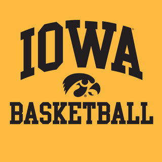 University of Iowa Hawkeyes Arch Logo Basketball Heavy Blend Long Sleeve T Shirt - Gold