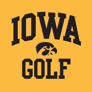University of Iowa Hawkeyes Arch Logo Golf Short Sleeve T Shirt - Gold