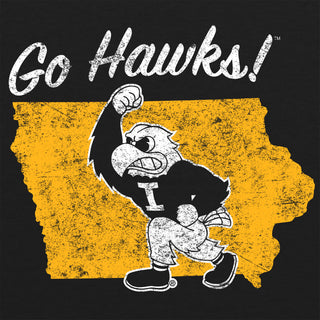 University of Iowa Hawkeyes Silhouette Herky Short Sleeve T Shirt - Vintage Black