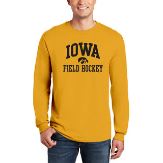 University of Iowa Hawkeyes Arch Logo Field Hockey Long Sleeve T Shirt- Gold