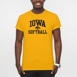 University of Iowa Hawkeyes Arch Logo Softball Short Sleeve T Shirt - Gold