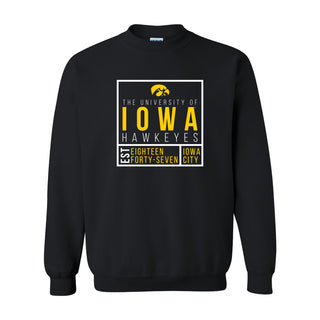 Iowa Box Label Crewneck - Black