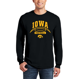 University of Iowa Hawkeyes Football Crescent Long Sleeve T Shirt - Black