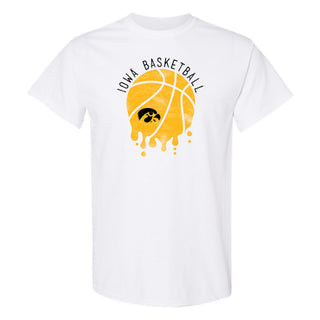 University of Iowa Hawkeyes Basketball Dribble Basic Cotton Short Sleeve T Shirt - White