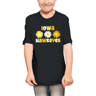 Iowa Daisy Dot Youth T-Shirt - Black