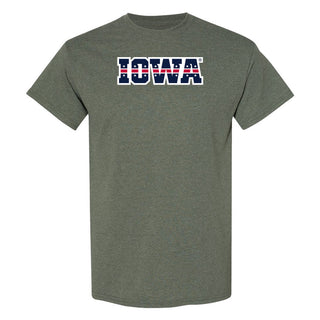 Iowa Hawkeyes Patriotic Wordmark T Shirt