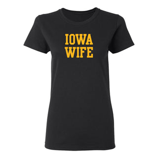 Iowa Hawkeyes Basic Block Wife Women's T Shirt - Black