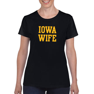 Iowa Hawkeyes Basic Block Wife Women's T Shirt - Black