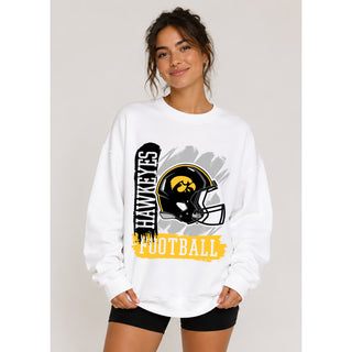 Iowa 90s Big Print Crewneck - White