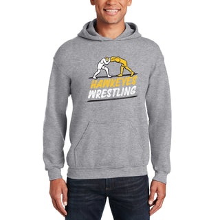 Iowa Wrestling Sketch Hoodie - Sport Grey