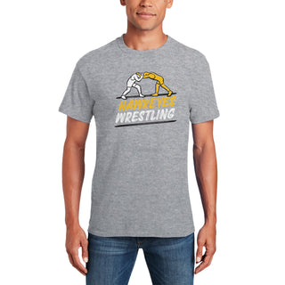 Iowa Wrestling Sketch T-Shirt - Sport Grey
