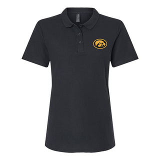 Iowa Hawkeye Oval EMB Womens Softstyle Pique Polo