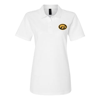Iowa Hawkeye Oval EMB Womens Softstyle Pique Polo