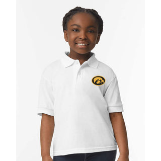 Iowa Hawkeye Oval EMB Youth Dryblend Jersey Polo
