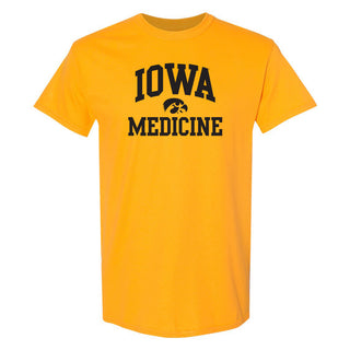 University of Iowa Hawkeyes Arch Logo Medicine Short Sleeve T Shirt - Gold