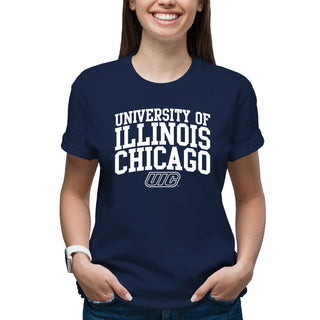 University of Illinois at Chicago Flames Arch Logo T-Shirt - Navy
