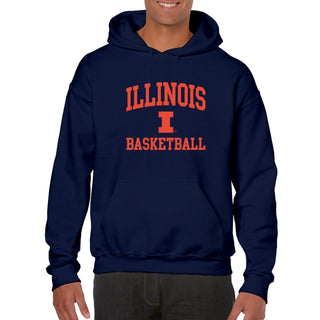 Illinois Arch Logo Basketball Hoodie - Navy