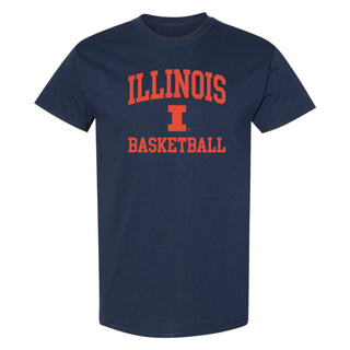 Illinois Arch Logo Basketball T-Shirt - Navy
