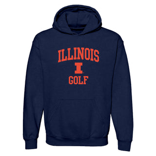 Illinois Arch Logo Golf Hoodie - Navy