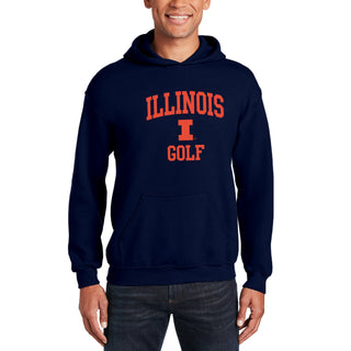 Illinois Arch Logo Golf Hoodie - Navy
