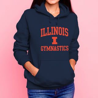Illinois Arch Logo Gymnastics Hoodie - Navy