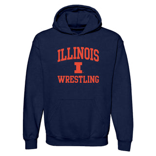 Illinois Arch Logo Wrestling Hoodie - Navy