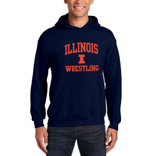 Illinois Arch Logo Wrestling Hoodie - Navy