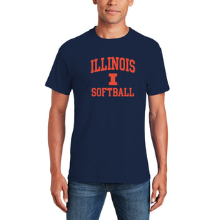Illinois Arch Logo Softball T-Shirt - Navy