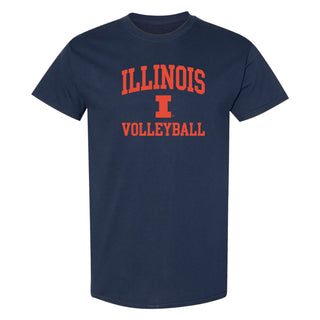 Illinois Arch Logo Volleyball T-Shirt - Navy