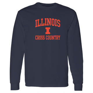 Illinois Arch Logo Cross Country Long Sleeve - Navy