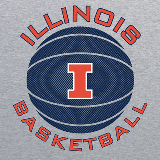 Illinois Fighting Illini Basketball Circle Logo Cotton T-Shirt - Sport Grey