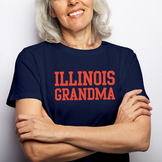 Illinois Basic Block Grandma T-Shirt - Navy