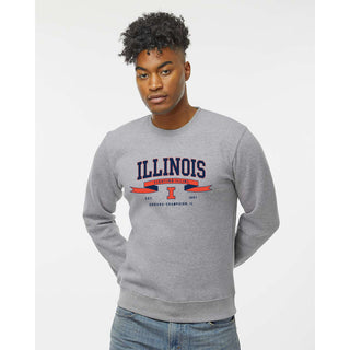Illinois Ribbon Flight JA BTB Crewneck - Oxford