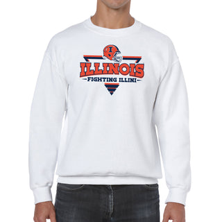 Illinois Fighting Illini Football Triangle Crewneck Sweatshirt - White
