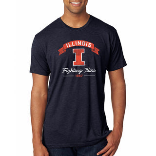 Illinois Ribbon Arc NLA Triblend T-Shirt - Vintage Navy