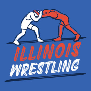 Illinois Wrestling Sketch Racerback Tank Top - Royal