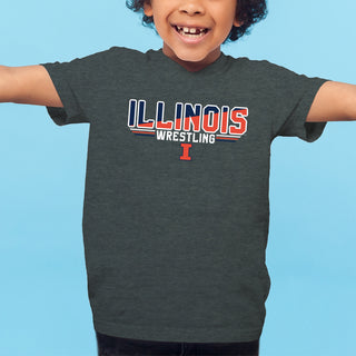 Illinois Wrestling Top Flight Youth T-Shirt - Dark Heather