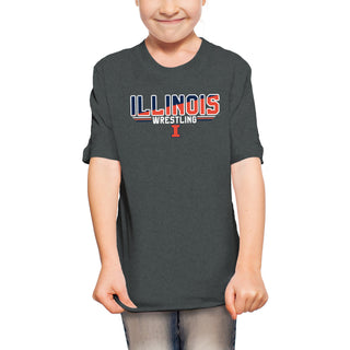 Illinois Wrestling Top Flight Youth T-Shirt - Dark Heather