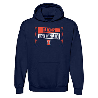 Illinois Fighting Illini Footballl Field Block Hoodie - Navy