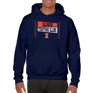 Illinois Fighting Illini Footballl Field Block Hoodie - Navy