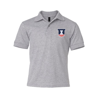 Illinois Badge Logo EMB Youth Dryblend Jersey Polo