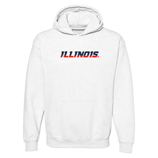 Illinois Wordmark EMB BTB Hoodie - White