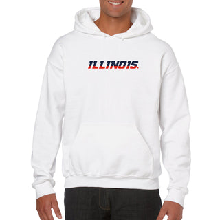 Illinois Wordmark EMB BTB Hoodie - White