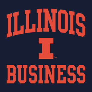 Illinois Arch Logo Business T-Shirt - Navy