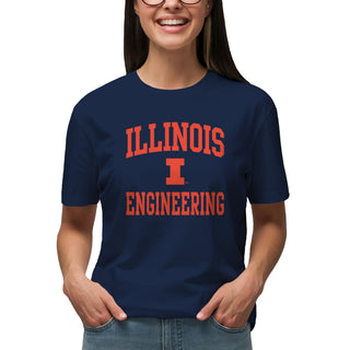 Illinois Arch Logo Engineering T-Shirt - Navy