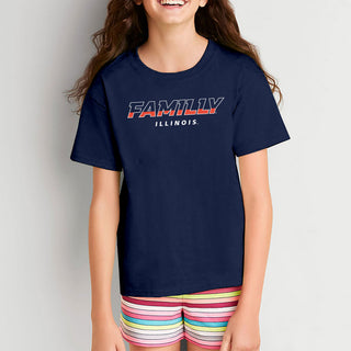 Illinois FAMILLY Youth T-Shirt - Navy