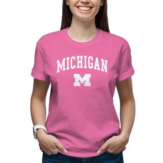 Michigan Arch Logo T-Shirt - Azalea