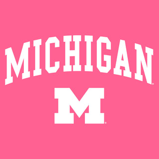 Michigan Arch Logo T-Shirt - Safety Pink