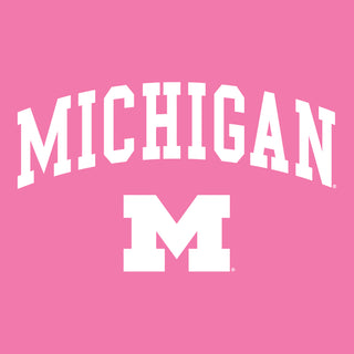 Michigan Arch Logo Womens T-Shirt - Azalea